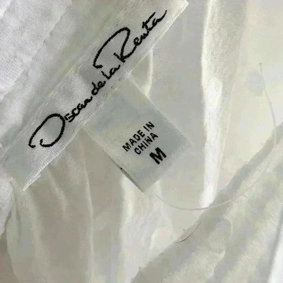 VINTAGE OSCAR de la RENTA White Sleeveless Semi-Sheer Maxi Dress - Picture 3 of 3